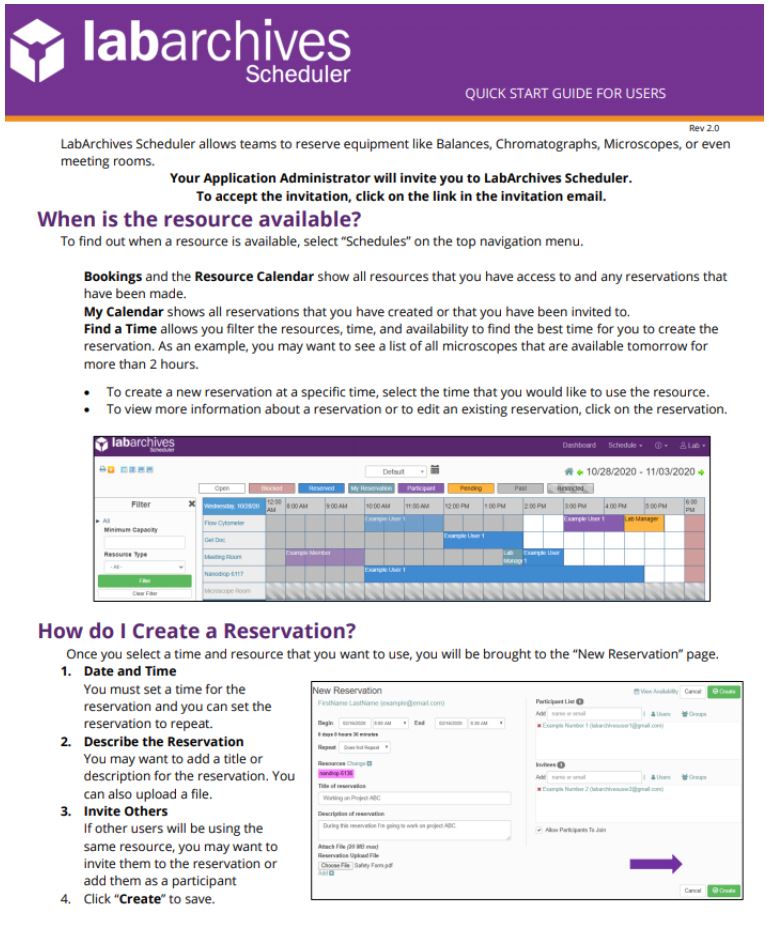 Quick Start Guide for Users LabArchives