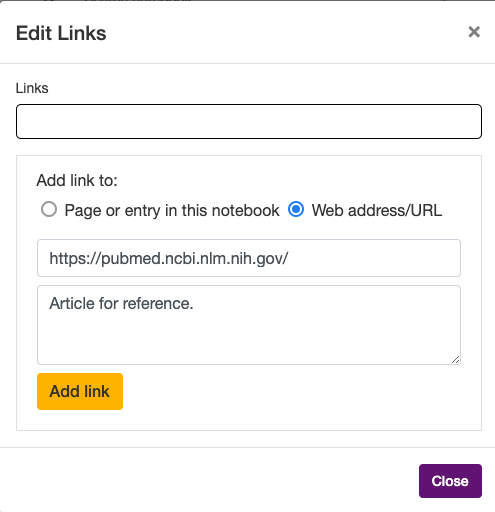 Linking – LabArchives