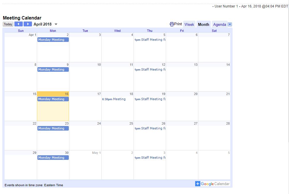 Google Calendar Widget – LabArchives