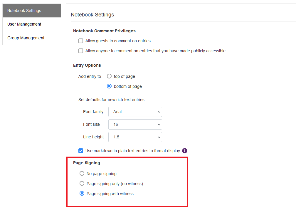 Witness a Signed Page LabArchives