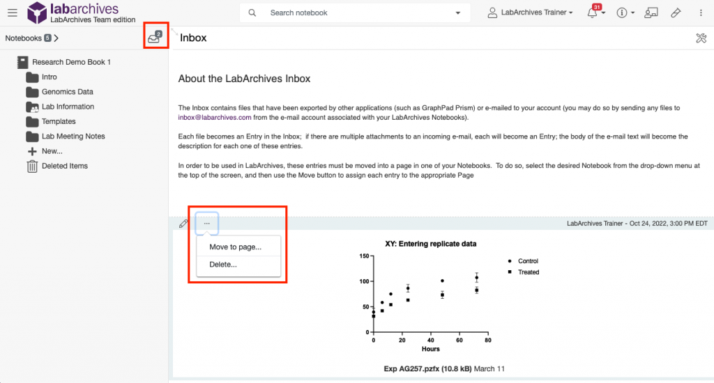 GraphPad Prism LabArchives
