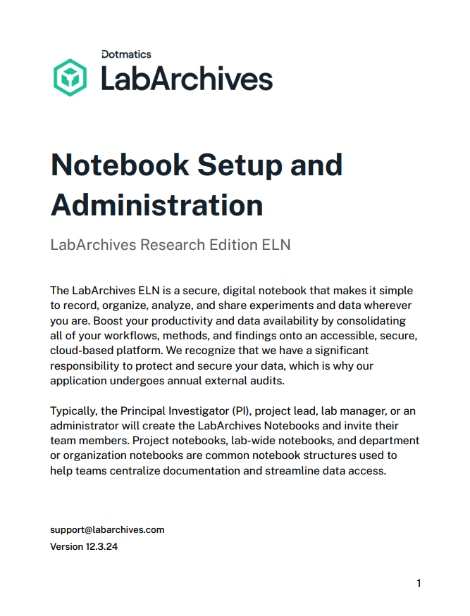 Tips for Setting up your Team Notebooks LabArchives