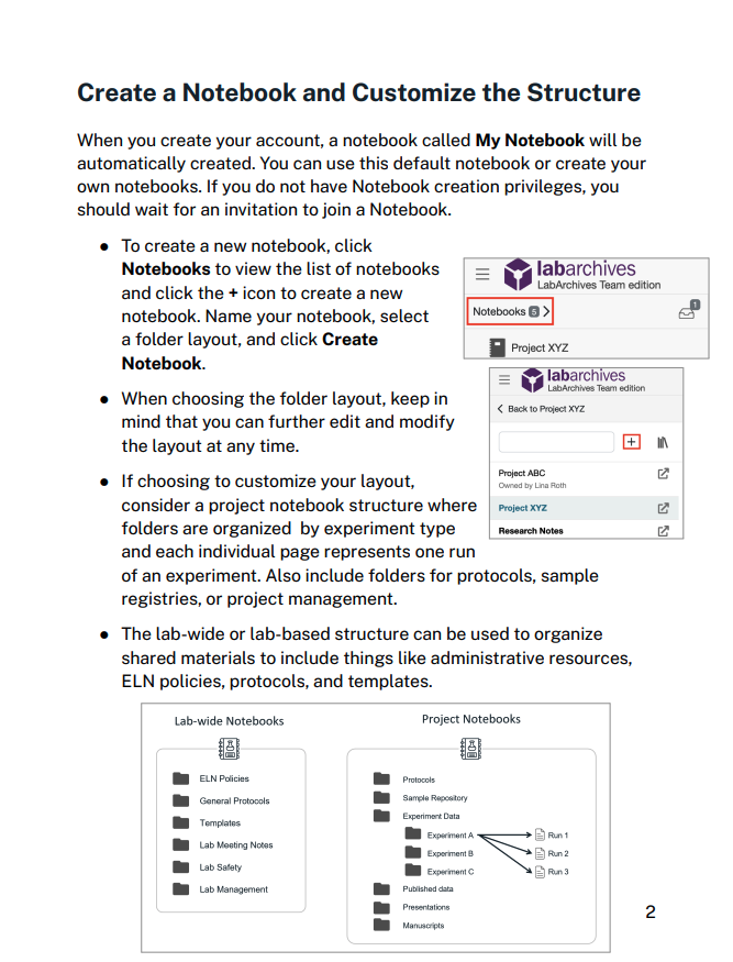 Tips for Setting up your Team Notebooks LabArchives