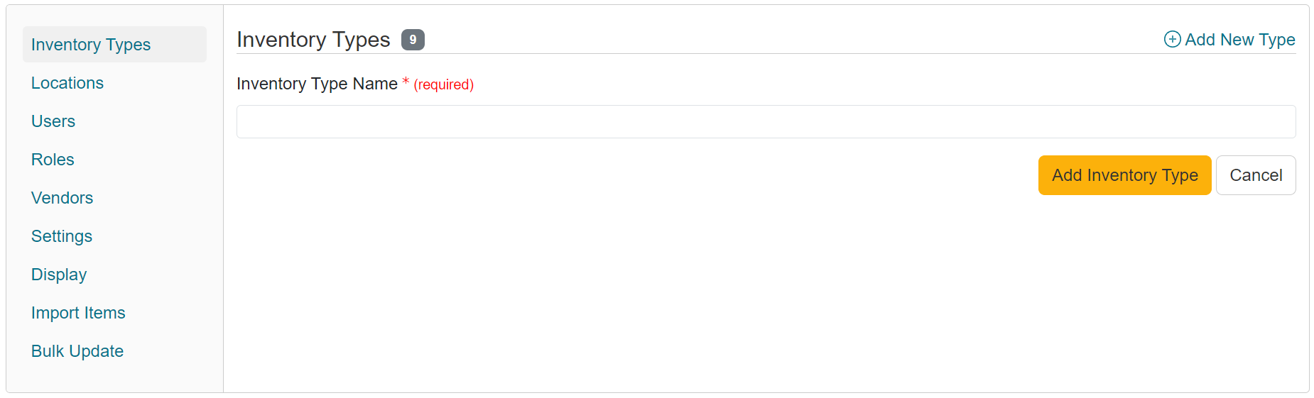 Inventory Types LabArchives