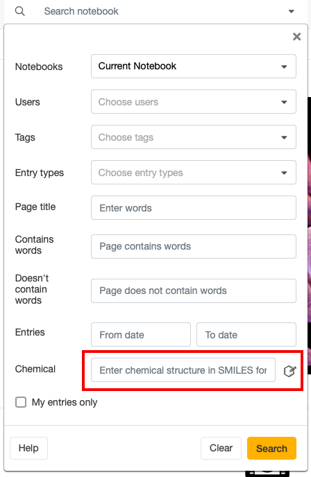 Chemical Structure Location within Advanced Search