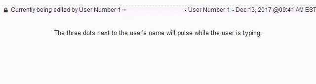 Collaboration activity showing user editing an entry
