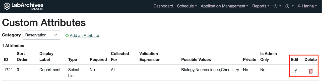 Editing Custom Attribute
