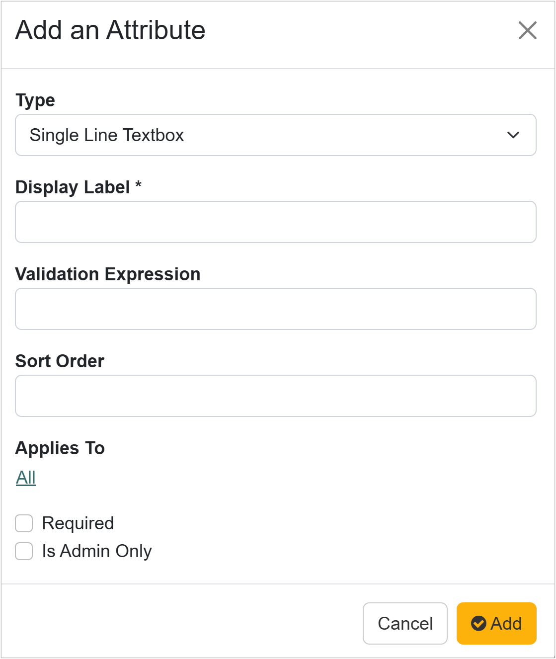 Add an Attribute Form