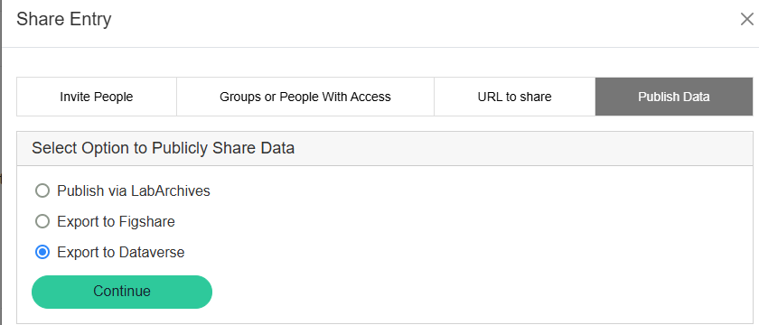 Publish Data Option in Publish Data Section